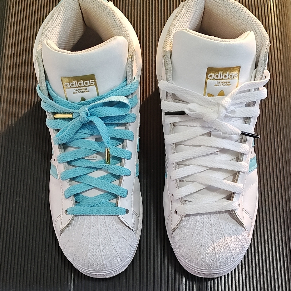 White and Blue Sneakers